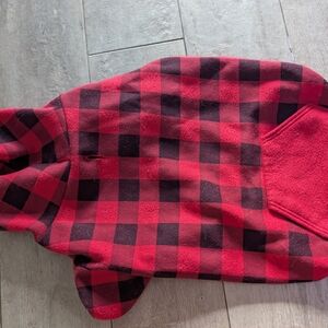 Plaid Dog Hoodie - Red and Black